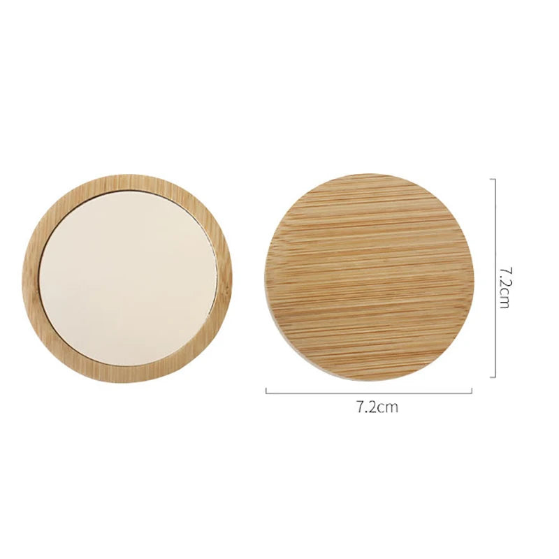 Wooden Portable Mirror Mini Small Makeup