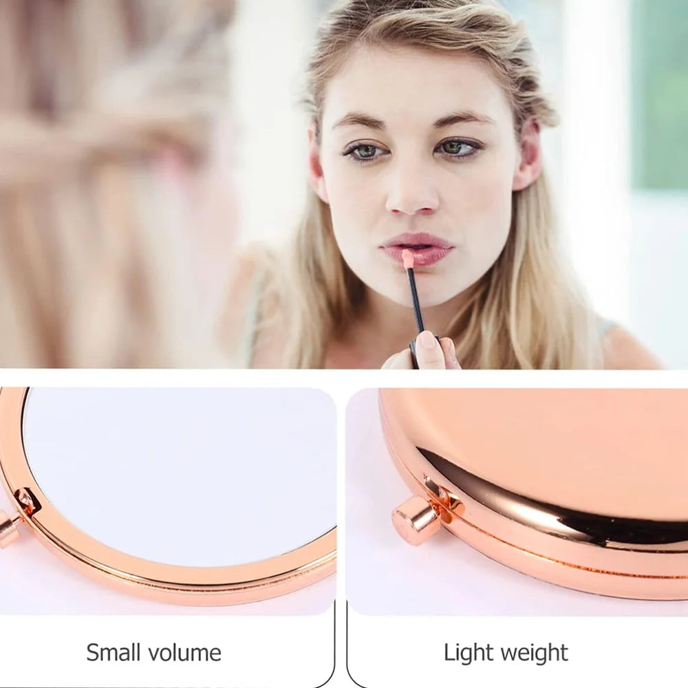 Portable Foldable Women Metal Cosmetic Mirror