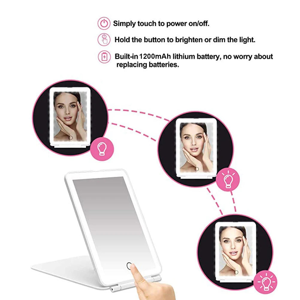 USB Charing Folding Makeup Mirror