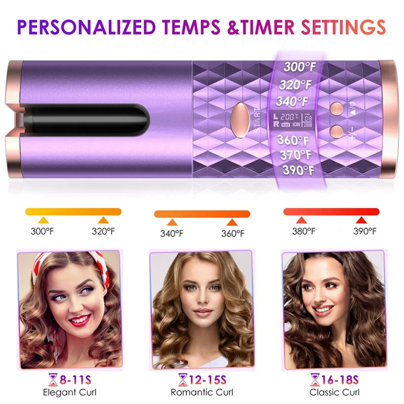 Cordless Portable Auto Curler iron